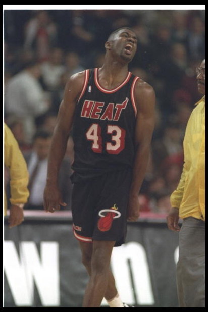 14 Apr 1993:  Forward Grant Long of the Miami Heat looks on during a game against the Chicago Bulls at the United Center in Chicago, Illinois. Mandatory Credit: Jonathan Daniel  /Allsport