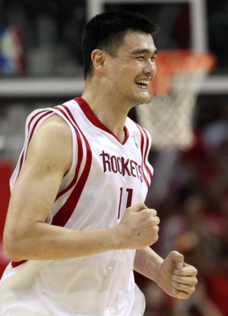 HOUSTON - APRIL 30:  Center Yao Ming #11 of the Houston Rockets in Game Six of the Western Conference Quarterfinals during the 2009 NBA Playoffs at Toyota Center on April 30, 2009 in Houston, Texas. NOTE TO USER: User expressly acknowledges and agrees tha
