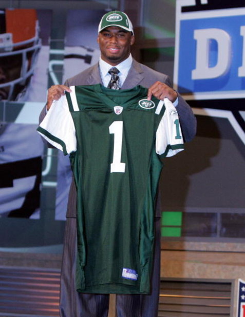 NEW YORK - APRIL 26:  Vernon Gholston poses for a photo after being selected as the sixth overall pick by the New York Jets during the 2008 NFL Draft on April 26, 2008 at Radio City Music Hall in New York City.  (Photo by Jim McIsaac/Getty Images)