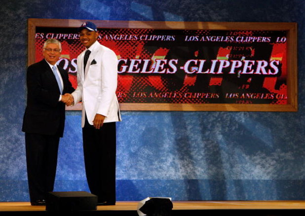 NEW YORK - JUNE 26:  NBA Commissioner David Stern shakes hands with number seven draft pick for the Los Angeles Clippers, Eric Gordon during the 2008 NBA Draft at the Wamu Theatre at Madison Square Garden June 26, 2008 in New York City. NOTE TO USER: User