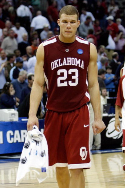 MEMPHIS, TN - MARCH 29:  Blake Griffin #23 of the Oklahoma Sooners walks off the court after losing to the North Carolina Tar Heels during the NCAA Men's Basketball Tournament South Regional Final at the FedExForum on March 29, 2009 in Memphis, Tennessee.
