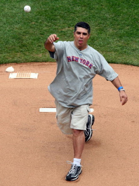 NEW YORK - MAY 09:  Radio personality Gary Dell'Abate throws out the first pitch prior to the New York Mets playing against the Pittsburgh Pirates on May 9, 2009 at Citi Field in the Flushing neighborhood of the Queens borough of New York City. The Mets d