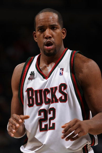 MILWAUKEE - JANUARY 22:  Michael Redd #22 of the Milwaukee Bucks steps to the foul line against the Phoenix Suns at the Bradley Center on January 22, 2008 in Milwaukee, Wisconsin. The Suns won 114-105. NOTE TO USER: User expressly acknowledges and agrees 