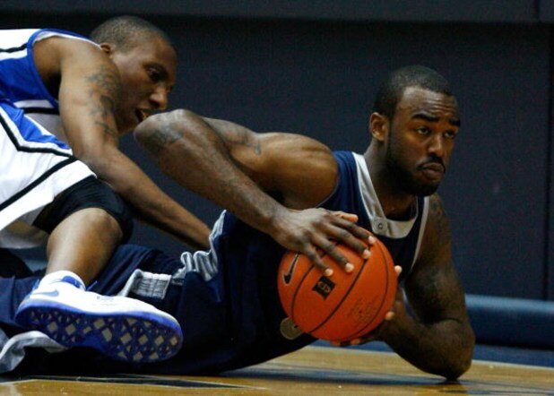 DURHAM, NC - JANUARY 17: DaJuan Summers #3 of the Georgetown Hoyas steals the ball from Nolan Smith #2 of the Duke Blue Devils during the game on January 17, 2009 at Cameron Indoor Stadium in Durham, North Carolina. (Photo by Kevin C. Cox/Getty Images)