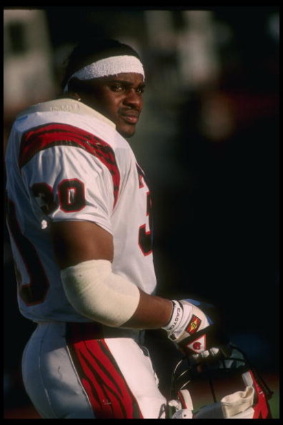 2 Oct 1988: Running back Ickey Woods of the Cincinnati Bengals looks on during a game against the Los Angeles Raiders at the Coliseum in Los Angeles, California. The Bengals won the game, 45-21.