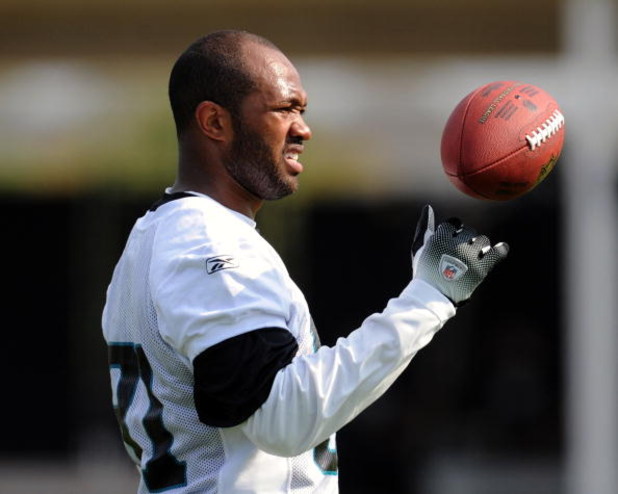 JACKSONVILLE, FL - MAY 1:  Wide receiver Torry Holt #81 of the Jacksonville Jaguars watches play during a team mini-camp on May 1, 2009 on the practice fields at Jacksonville Municipal Stadium in Jacksonville, Florida.  (Photo by Al Messerschmidt/Getty Im