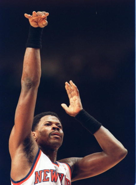 16 Jan 1995: PATRICK EWING OF THE NEW YORK KNICKS HAD A SEASON HIGH POINTS TALLY AGAINST THE NEW JERSEY NETS AT MADISON SQUARE GARDEN, NEW YORK CITY, NEW YORK.