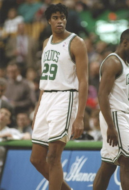 1 Dec 1995:  Center Pervis Ellison of the Boston Celtics stands on the court during a game against the New Jersey Nets at the Fleet Center in Boston, Massachusetts.  The Nets won the game 131-123. Mandatory Credit: Allsport  /Allsport