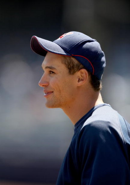 NEW YORK - APRIL 17:  Grady Sizemore #24 of the Cleveland Indians smiles during batting practice before their game against the New York Yankees at Yankee Stadium on April 17, 2009 in the Bronx borough of New York City.  (Photo by Ezra Shaw/Getty Images)