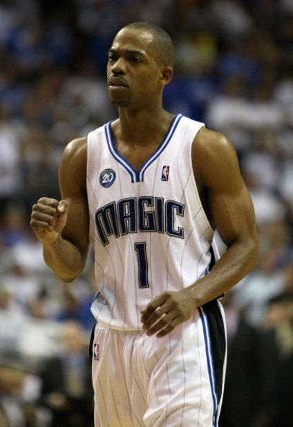 ORLANDO, FL - MAY 30: Rafer Alston #1 of the Orlando Magic pumps his fist late in the game against the Cleveland Cavaliers in Game Six of the Eastern Conference Finals during the 2009 Playoffs at Amway Arena on May 30, 2009 in Orlando, Florida. NOTE TO US