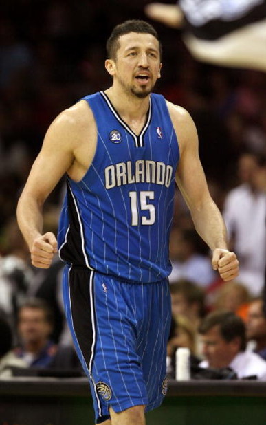 CLEVELAND - MAY 28: Hedo Turkoglu #15 of the Orlando Magic reacts after a play against the Cleveland Cavaliers in Game Five of the Eastern Conference Finals during the 2009 Playoffs at Quicken Loans Arena on May 28, 2009 in Cleveland, Ohio. NOTE TO USER: 