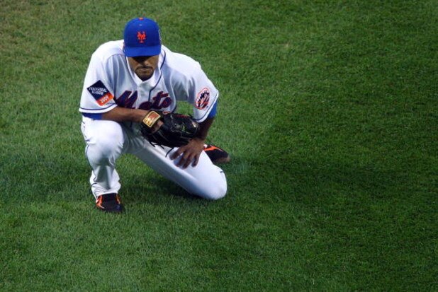 NEW YORK - MAY 11: Johan Santana #57 of the New York Mets pitches against the Atlanta Braves on May 11, 2009 at Citi Field in the Flushing neighborhood of the Queens borough of New York City. The Braves defeated the Mets 8-3. (Photo by Jim McIsaac/Getty