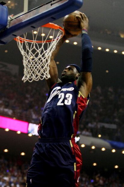 ORLANDO, FL - MAY 26: LeBron James #23 of the Cleveland Cavaliers shoots against the Orlando Magic in the first quarter of Game Four of the Eastern Conference Finals during the 2009 NBA Playoffs at the Amway Arena on May 26, 2009 in Orlando, Florida. NOT