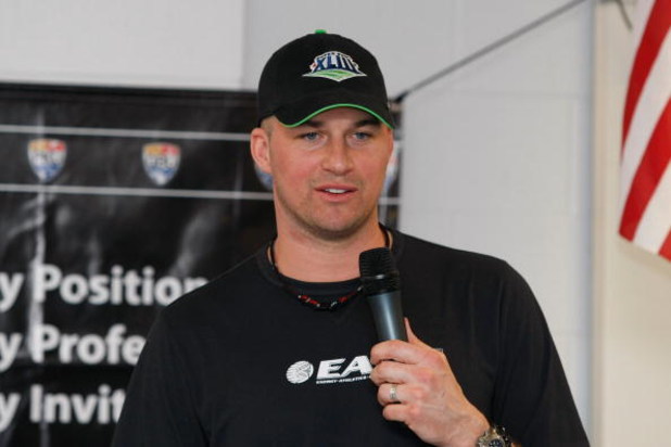 TAMPA, FL - JANUARY 28: Quarterback Matt Hasselbeck of the Seattle Seahawks speaks to a group of football players during an EAS appearance at Armwood High School January 28, 2009 in Seffner Florida. (Photo by Scott Boehm/Getty Images)
