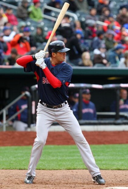 NEW YORK - APRIL 04: Gil Velazquez #70 of the Boston Red Sox bats against the New York Mets on April 4, 2009 at Citi Field in the Flushing neighborhood of the Queens borough of New York City. The Red Sox defeated the Mets 9-3. (Photo by Jim McIsaac/Gett