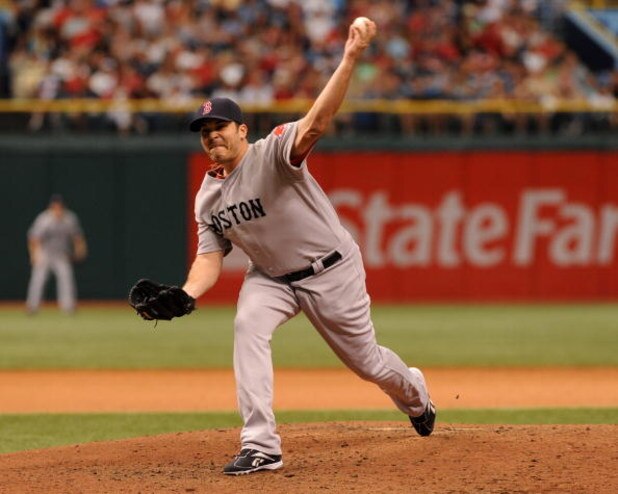 ST. PETERSBURG, FL - MAY 3: Pitcher Hunter Jones #62 of the Boston Red Sox throws in relief against the Tampa Bay Rays May 3, 2009 at Tropicana Field in St. Petersburg, Florida. (Photo by Al Messerschmidt/Getty Images)