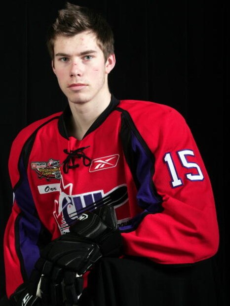 OSHAWA, ON - Scott Glennie #15 of Team Orr poses for a head shot prior to the 2009 Home Hardware CHL/NHL Top Prospects Game on wednesday January 14, 2009 at the General Motors Centre in Oshawa, Ontario. Glennie plays for the Brandon Wheat Kings (WHL). (