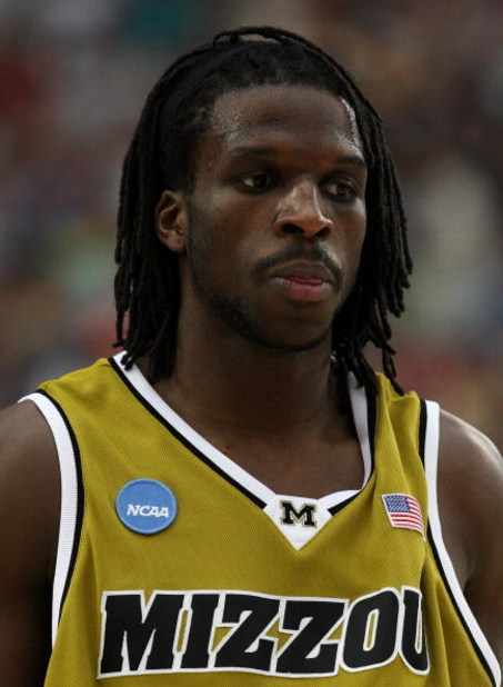 GLENDALE, AZ - MARCH 28:  Forward DeMarre Carroll #1 of the Missouri Tigers walks off the court after losing to the Connecticut Huskies in the Elite Eight of the NCAA Division I Men's Basketball Tournament at the University of Phoenix Stadium on March 28,
