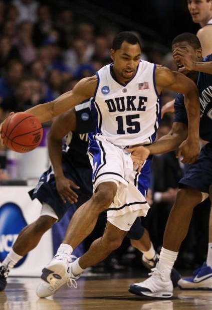 BOSTON - MARCH 26: Gerald Henderson #15 of the Duke Blue Devils dribbles against the Villanova Wildcats during the NCAA Men's Basketball Tournament East Regionals at TD Banknorth Garden on March 26, 2009 in Boston, Massachusetts. (Photo by Elsa/Getty Im