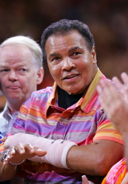 PHOENIX - MARCH 09:  Muhammad Ali attends the game between Phoenix Suns and the San Antonio Spurs at US Airways Center March 9, 2008 in Phoenix, Arizona.  NOTE TO USER: User expressly acknowledges and agrees that, by downloading and or using this Photogra