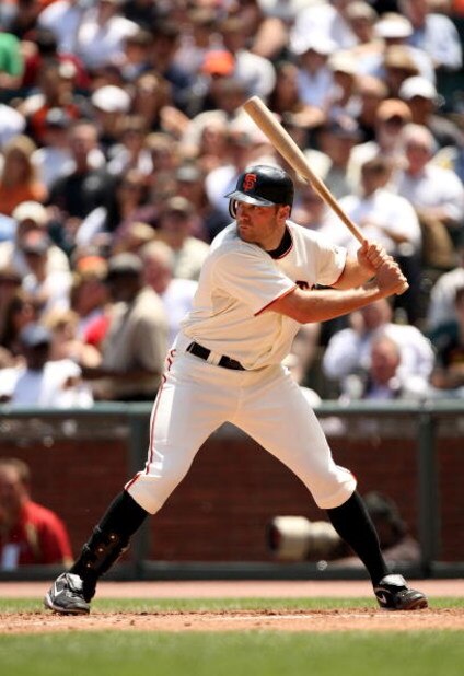 SAN FRANCISCO - JUNE 17: Nate Schierholtz #12 of the San Francisco Giants bats against the Los Angeles Angels of Anaheim at AT&T Park on June 17, 2009 in San Francisco, California. (Photo by Ezra Shaw/Getty Images)