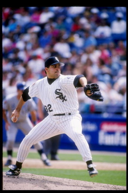 Toronto Blue Jays Roger Clemens (21) in action during a game from his 1997  season against the Chicago White Sox at Comiskey Park in Chicago, Illinois.  Roger Clemens played for 24 years