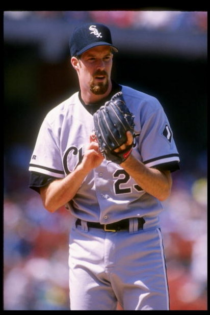 18 Sep 1993:  Pitcher Jack McDowell of the Chicago White Sox in action during a game against the Oakland Athletics at Oakland Alameda County Coliseum in Oakland, California.  Mandatory Credit: Otto Greule  /Allsport