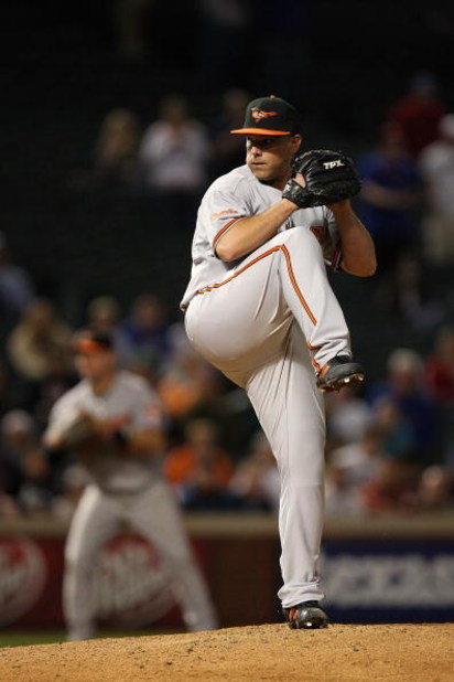 ARLINGTON, TX - APRIL 13:  Closer  George Sherrill #52 of the Baltimore Orioles throws against the Texas Rangers in the 9th inning on April 13, 2009 at Rangers Ballpark in Arlington, Texas.  (Photo by Ronald Martinez/Getty Images)
