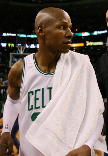 BOSTON - MAY 17:  Ray Allen #20 of the Boston Celtics walks off the court after the loss to the Orlando Magic in Game Seven of the Eastern Conference Semifinals during the 2009 NBA Playoffs at TD Banknorth Garden on May 17, 2009 in Boston, Massachusetts. 