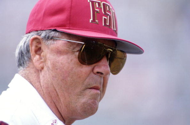 14 Oct 1995: Head coach Bobby Bowden of Florida State during the Seminoles 72-13 win over Wake Forest at Campbell Stadium in Tallahassee, Florida.
