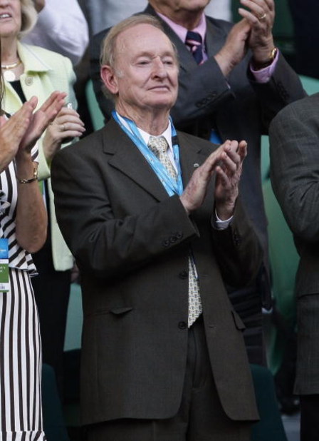 MELBOURNE, AUSTRALIA - FEBRUARY 01:  Former Australian tennis legend Rod Laver attends the men's final match between Rafael Nadal of Spain and Roger Federer of Switzerland during day fourteen of the 2009 Australian Open at Melbourne Park on  February 1, 2