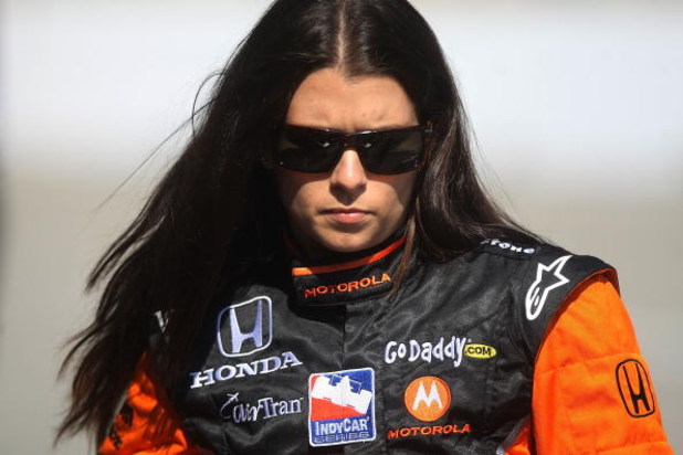 TORONTO, ON - JULY 10:  Danica Patrick, driver of the #7 Boost Mobile/Motorola Dallara Honda in the pits prior to practice for the Indycar Series Honda Indy Toronto on July 10, 2009 in Toronto, Canada.  (Photo by Nick Laham/Getty Images)
