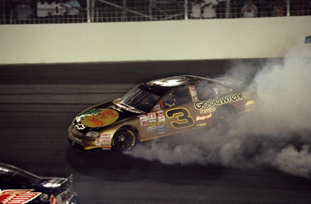 16 May 1998:  Dale Earnhardt #3 spins out of control during The Winston at the Charlotte Motor Speedway in Concord, North Carolina. Mandatory Credit: Craig Jones  /Allsport