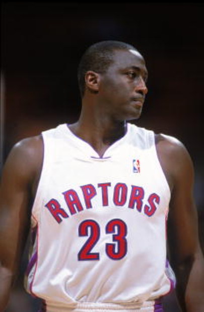 20 Nov 2000:  Tyrone Corbin #23 of the Toronto Raptors looks on the court during the game against the Charlotte Hornets at the Air Canada Centre in Toronto, Ontario, Canada. The Hornets defeated the Raptors 100-64.  NOTE TO USER: It is expressly understoo