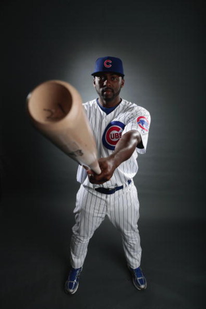 MESA, AZ - FEBRUARY 23:  Milton Bradley of the Chicago Cubs poses during photo day at the Fitch Park Spring Training complex on February 23, 2009 in Mesa, Arizona. (Photo by Donald Miralle/Getty Images)