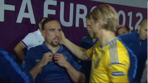 GIF: Franck Ribery Doesn't Like Being Petted on the Head | Bleacher Report  | Latest News, Videos and Highlights